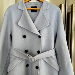 Beautiful spring Theory blue wool cashmere coat